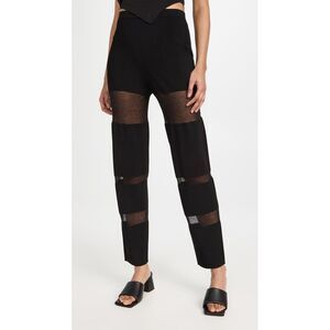 Lapointe Women Sheer Cotton Viscose Intarsia Pants Black XS